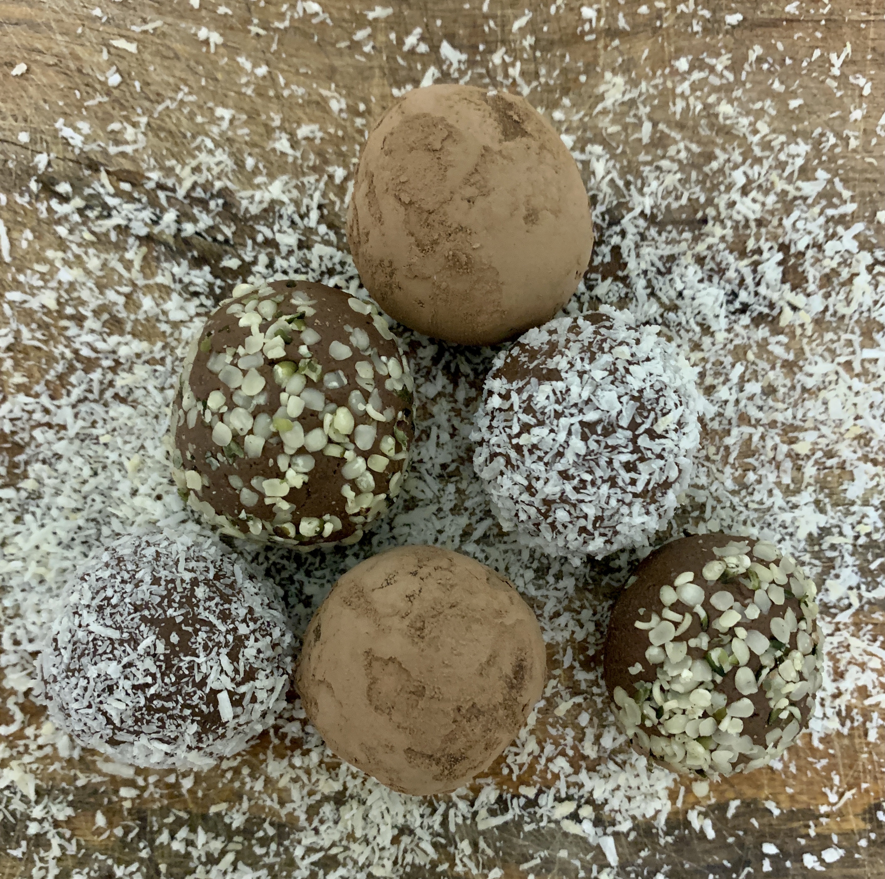 Chocolate protein fridge truffles
